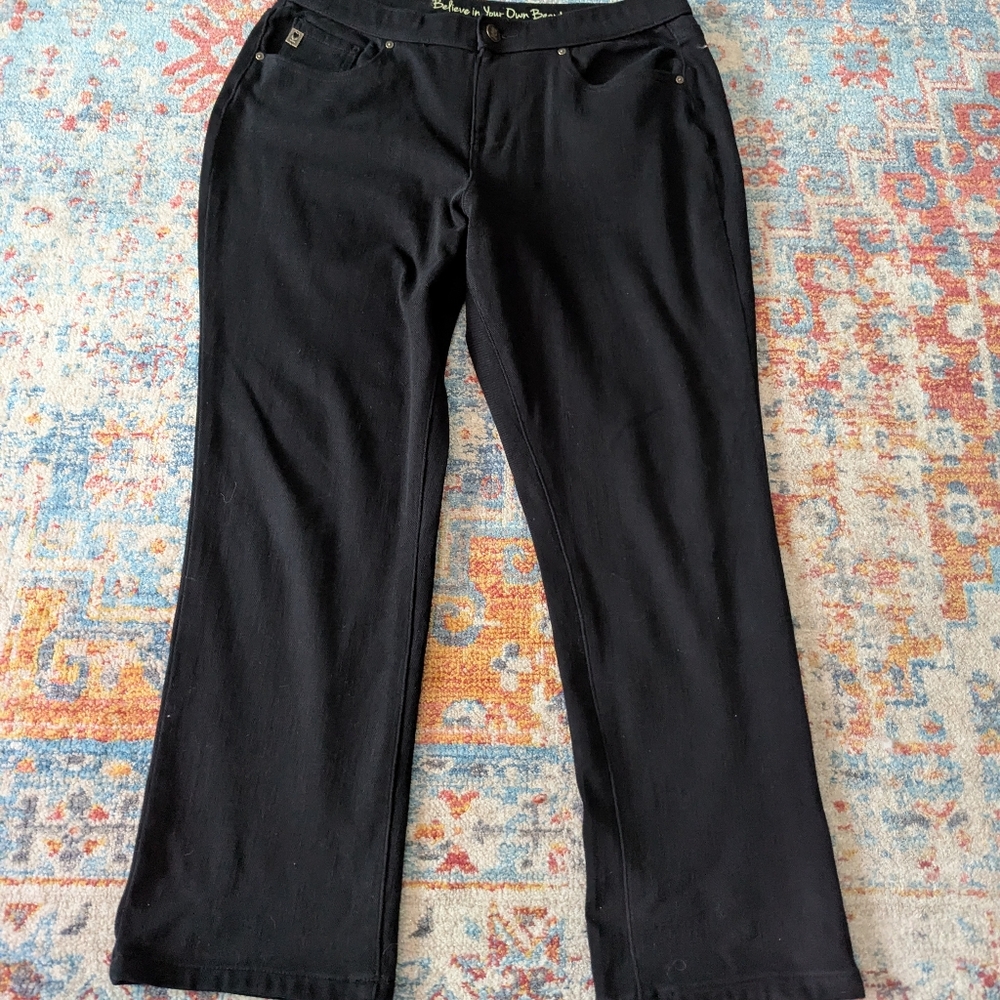 Belle by Kim Gravel Wms 14 Petite Black Flexibelle Rollabelle Jean A517553 (204)